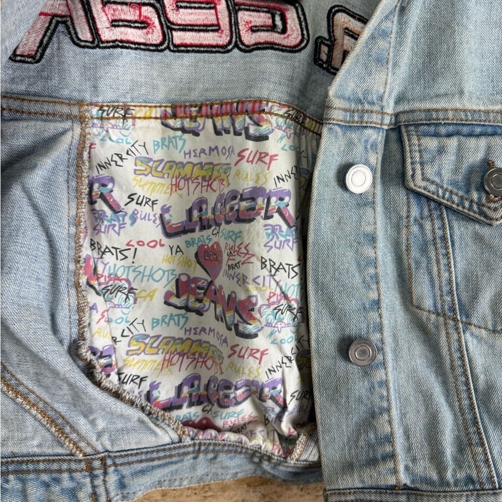 L.A. Gear Denim Jean Jacket , F21 Collaboration, embroidered vintage style XXS - Picture 5 of 6